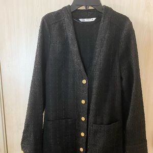 Zara black tweed jacket
